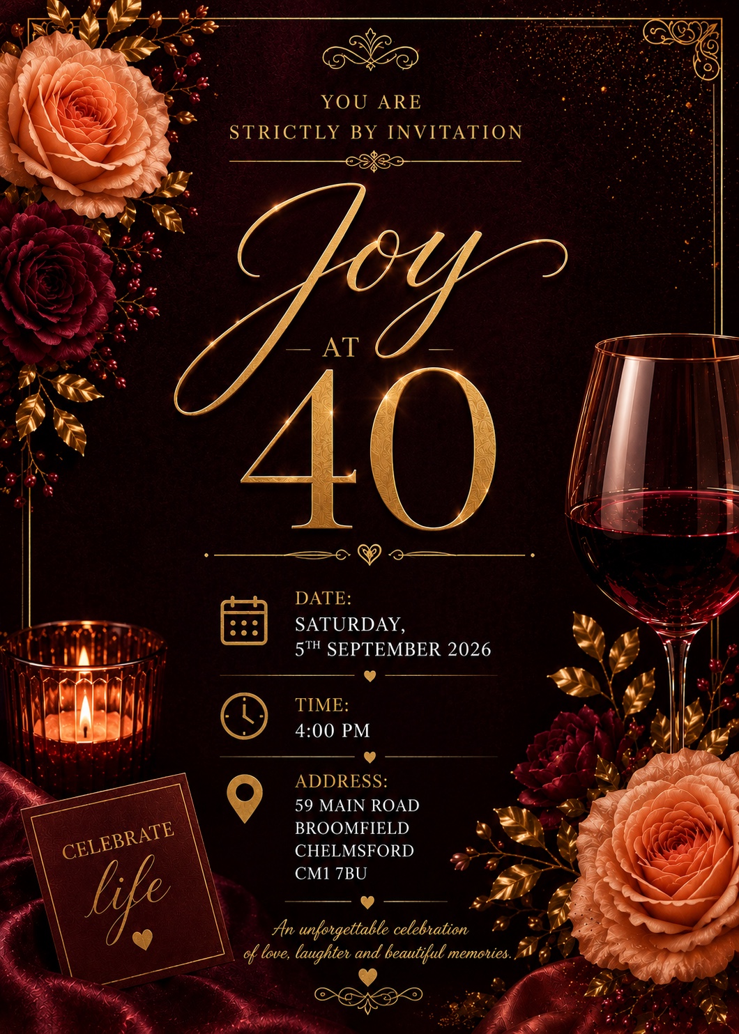 Joy at 40 invitation